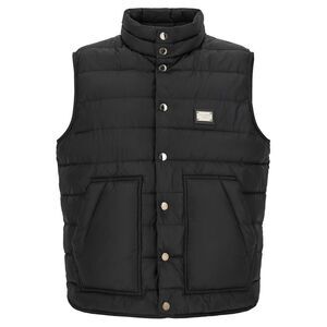Dolce & Gabbana Black Polyester Sleeveless Men's Jacket